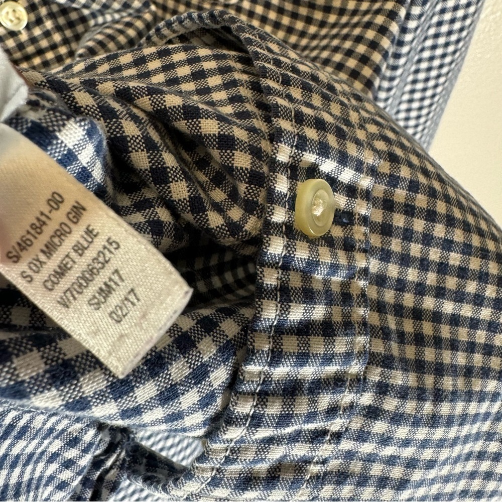 Gap men's slim fit casual button-down shirt 100% cotton blue white plaid medium - Picture 4 of 8